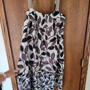 Vintage BCBG MAXAZRIA cream & purple flower dress